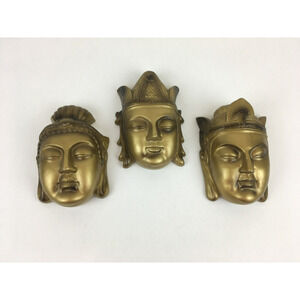 ARDCO Budha Heads wall hangings Gold Paper Mache' Vintage decoration Japan